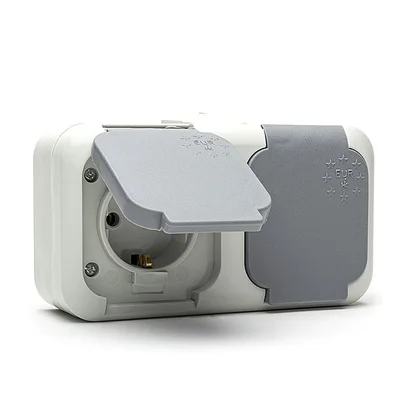 Контакт двоен шуко ЕВРО сив 16 A