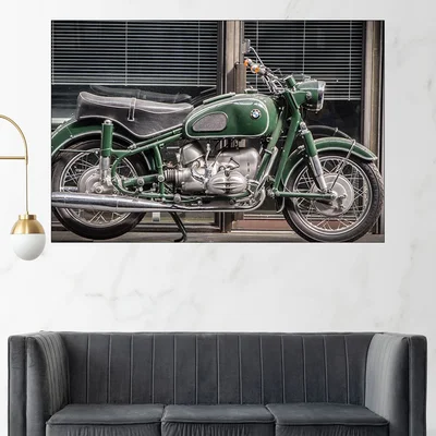 Античен мотоциклет BMW - картина пано за стена