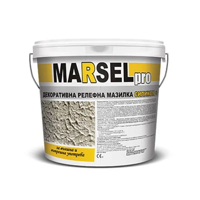 Бяла декоративна релефна мазилка Силикон+ 5 кг MARSEL PRO