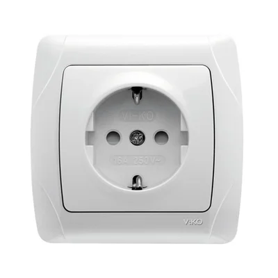 Ел. контакт шуко Carmen бял VIKO
