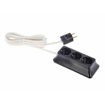 Разклонител 3-ка 3х1.5 мм² - черен - 5м