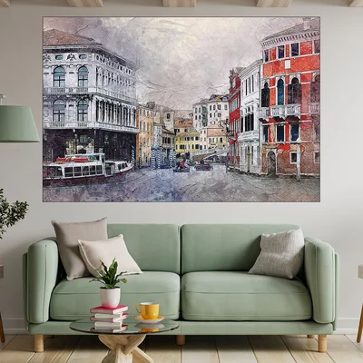 Акварел на Венеция - картина пано за стена