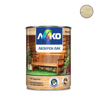 Лазурен лак за дърво Леко 650 мл бреза ОРГАХИМ
