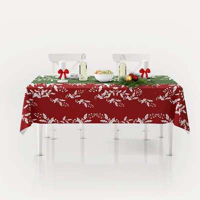Коледна покривка за маса 140х180 - тъмночервена