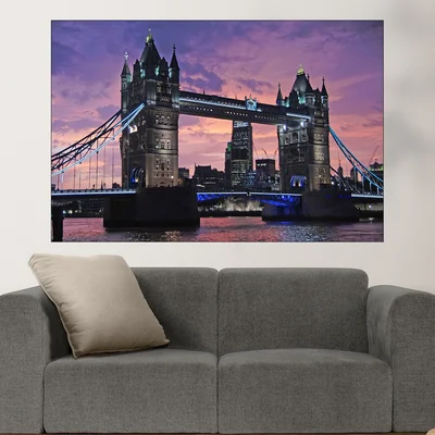 Тауър Бридж привечер - картина пано за стена
