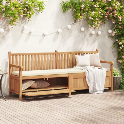 Градинска Пейка за Съхранение Кафяво 228 x 60 x 90 см - VL42001962