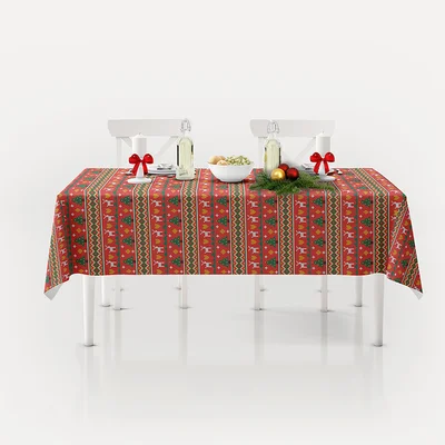 Коледна покривка за маса 100х150 - червена