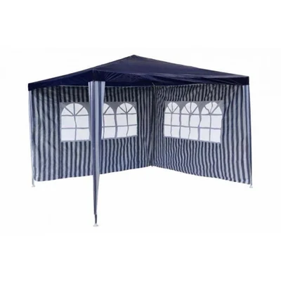 Страница за шатра, полиетилен, с прозорец, бяло/синьо