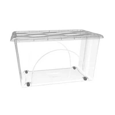 Кутия за съхранение с колела 60 л Dune прозрачна RECA PLAST
