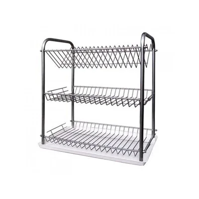 Сушилник за съдове на три нива 45x40x25 см никел