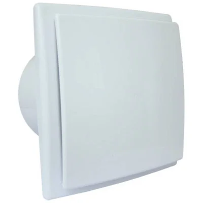 Вентилатор за баня ОК 01, с клапа, квадрат - бял