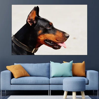 Портрет на доберман - картина пано за стена