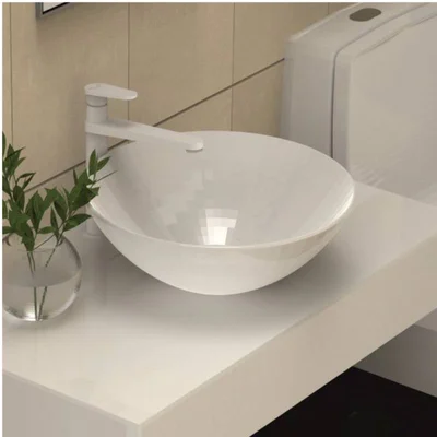 Висок стоящ смесител за умивалник Бианка бял мат INTER CERAMIC