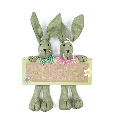 Великденска декорация за закачане Зайчета Welcome 28x36 см