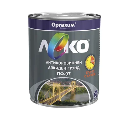Антикорозионен грунд ПФ-07 - Светло сив - ЛЕКО - 900 мл.