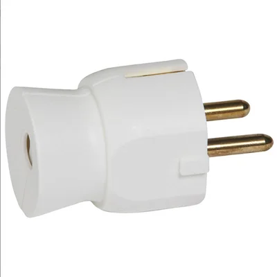 Бял щепсел 2Р+Е 16А с кабел назад Legrand