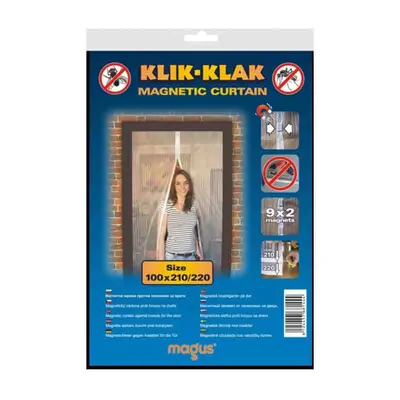 Магнитна мрежа срещу насекоми за врати 1x2.2м черна Magus