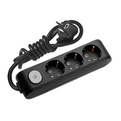 Разклонител panasonic 3 + 3м. кабел + ключ черен  wltа04332bl