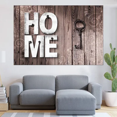 Декорация HOME с ключ - картина пано за стена