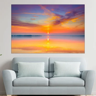 Красив залез по крайбрежието - картина пано за стена