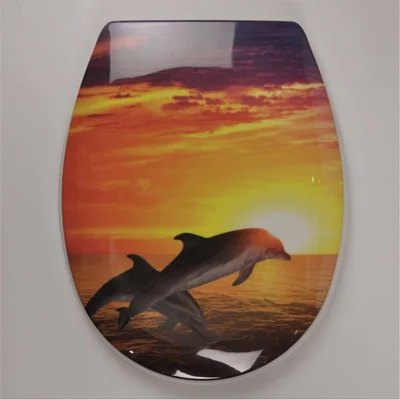 Тоалетна седалка 45.5х37.3см делфини INTER CERAMIC