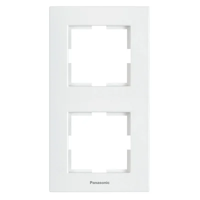Двойна вертикална рамка Karre Plus бяла PANASONIC