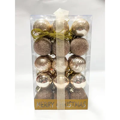 Коледни топки Ø4 см Бронзова палитра 30 бр.