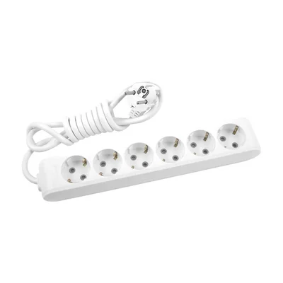 Разклонител panasonic 6 гнезда + 1.5м. кабел бял wltb04612wh