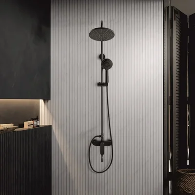 Душ система Торино черен мат INTER CERAMIC