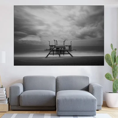 Пуст кей в морето - картина пано за стена