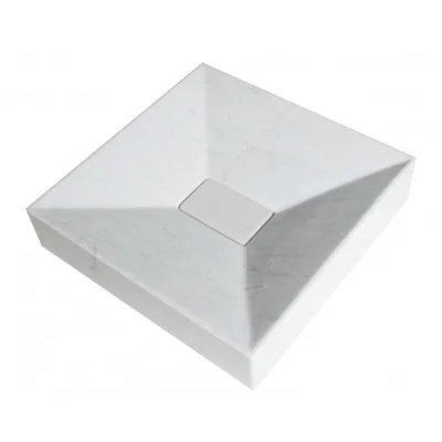 Умивалник от мрамор 45х45х10см бял INTER CERAMIC