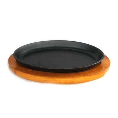 Чугунен сач елипса с подложка 26.5x17 cм HORECANO