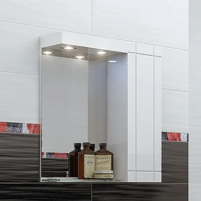 Горен шкаф за баня с LED осветление - Рила - TRIANO