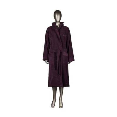 Плюшен халат за баня с качулка тъмнолилав L MIKA