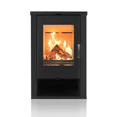 Камина на дърва, черна, Theia VERSO