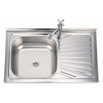 Кухненска мивка алпака с десен плот 80х50х18см INTER CERAMIC