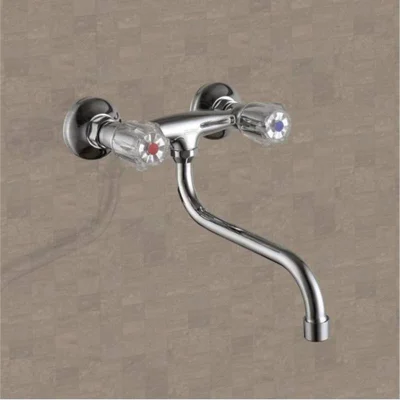 Долен стенен месингов смесител за кухня Дунав INTER CERAMIC