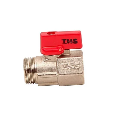 Мини сферичен кран М/Ж 1/2" никел