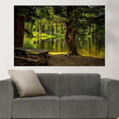 Пейка на брега на езерото - картина пано за стена