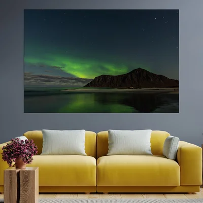 Полярното сияни е Норвегия - картина пано за стена