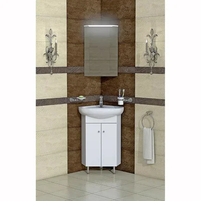 Горен ъглов шкаф с LED осветление - Торино - TRIANO