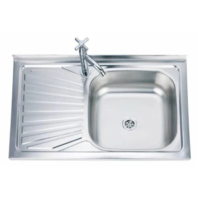 Кухненска мивка алпака с ляв плот 80х50х18см INTER CERAMIC