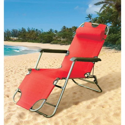 Сгъваем стол тип шезлонг 153Х60Х80 см, червен