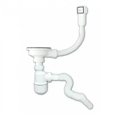 Сифон бутилков с витло 1 1/4", гофрирана връзка и преливник