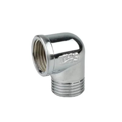 Коляно 3/8" МЖ месинг хром полирано