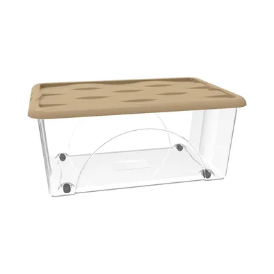 Кутия за съхранение с колела 45 л Dune бежов капак RECA PLAST