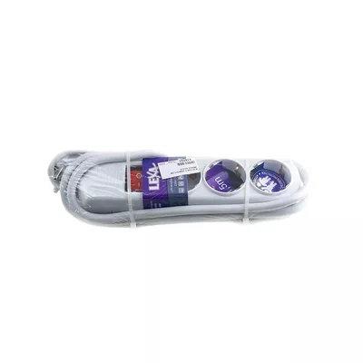 Разклонител 3-ка бял + ключ - 1.5м - LEXA