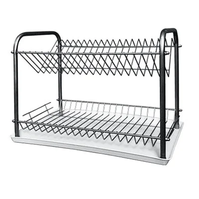 Сушилник за съдове 2 нива, метален, с тава