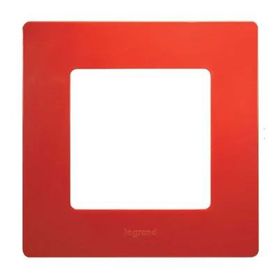 Червена единична рамка за ел. ключове и контакти Legrand
