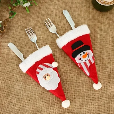 Коледно калъфче за прибори Шапка